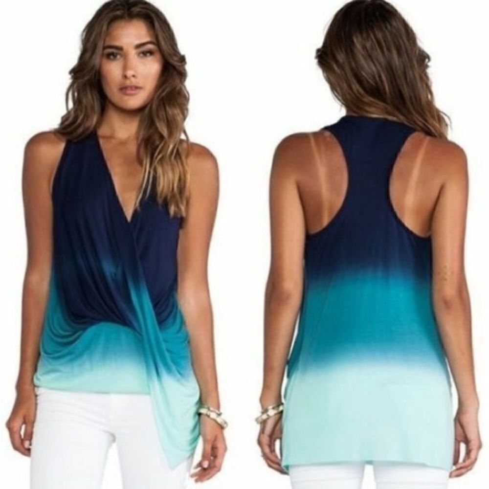 Young Fabulous & Broke  Cleo Blue Ombré Tank top Women Size Medium